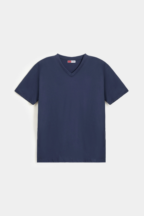 BASIC V-NECK T-SHIRT-Navy Blue