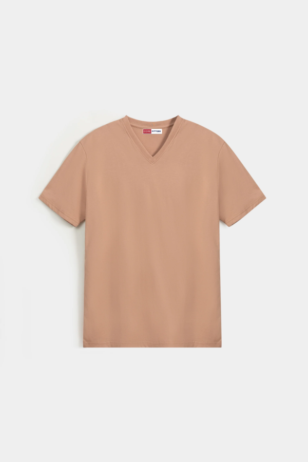 Essential V-Neck Shirt- Peach